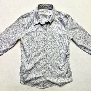 Banana Republic White Shirt with Light Blue Floral Print